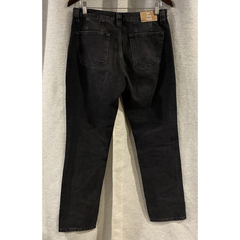 Free People CRVY Low Rise Siren Black Straight Jeans WOMENS SIZE 28 - Picture 3 of 6